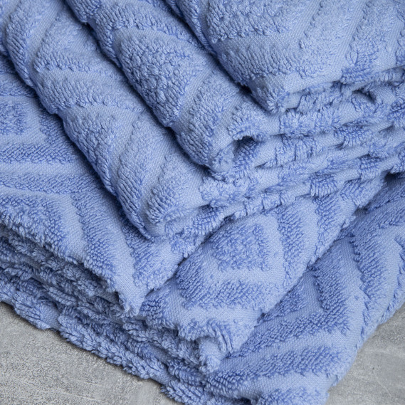 Terry jacquard towel TM IDEIA 70х140 cm блакитний , фото 4