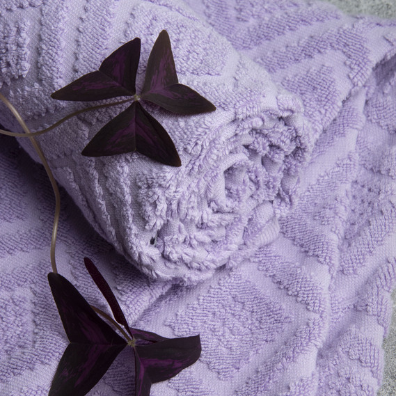 Рушник махровий бавовна Луіза TM IDEIA 70х140 см ліловий, фото 5