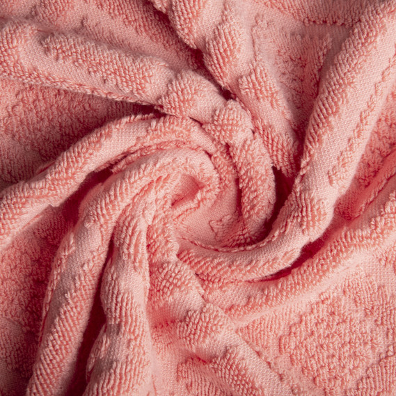 Рушник махровий бавовна Луіза TM IDEIA 70х140 см персик, фото 3