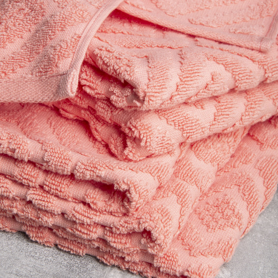Рушник махровий бавовна Луіза TM IDEIA 70х140 см персик, фото 4