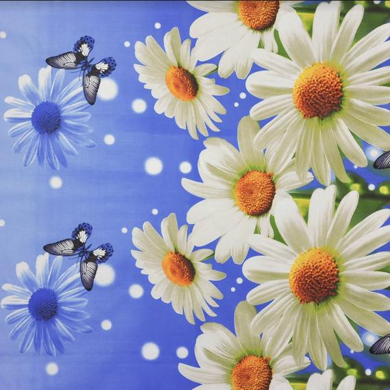 Тканина бязь бавовна GOLD щіл 115 г/м2 V-G-4488 Ромашки, фото 2 Тканина бязь бавовна GOLD щіл 115 г/м2 V-G-4488 Ромашки, фото 2