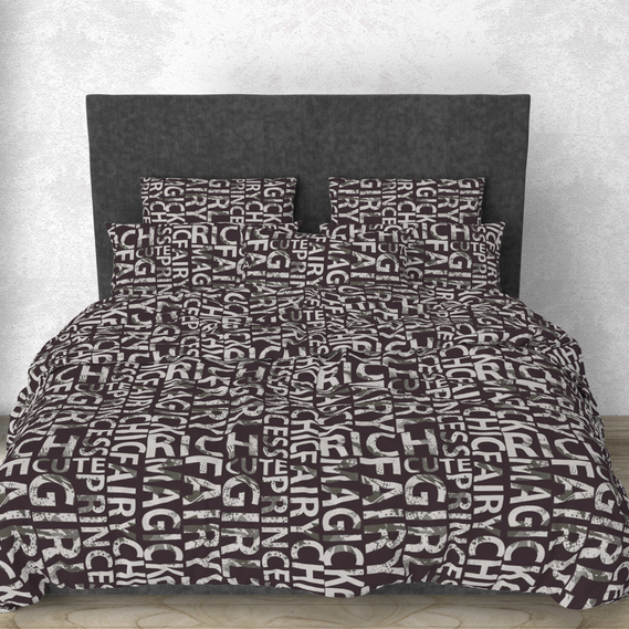 Тканина бязь бавовна GOLD щіл 115 г/м2 V-G-4748 Літери, фото 1