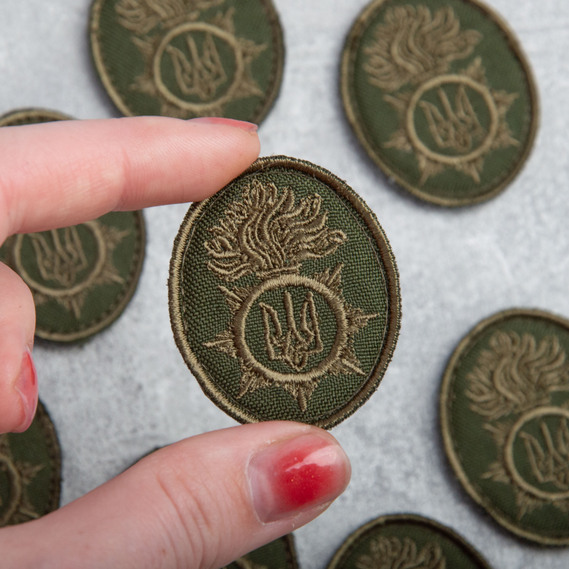 Шеврон на липучці кокарда Національної Гвардії України 3,5х4,5 см, фото 2