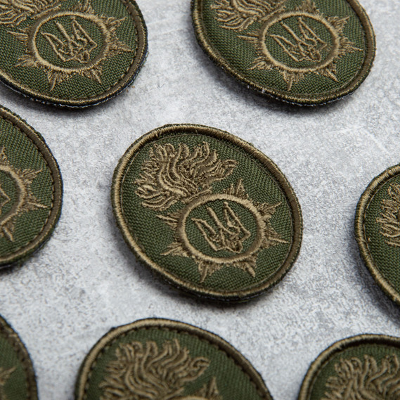 Шеврон на липучці кокарда Національної Гвардії України 3,5х4,5 см, фото 4