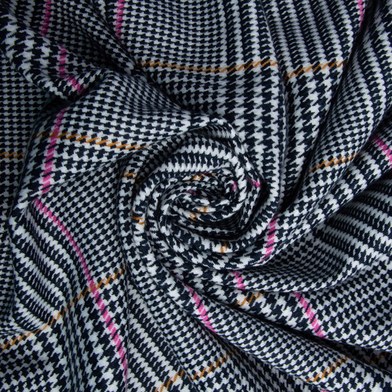 Ткань костюмная Клетка пл 238 гр/м2 V-110/1 смуга рожева, фото 1