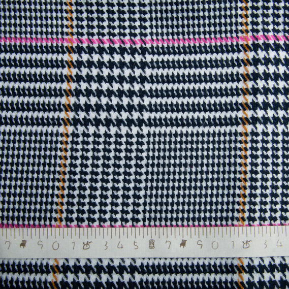 Ткань костюмная Клетка пл 238 гр/м2 V-110/1 смуга рожева, фото 4