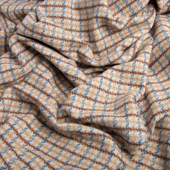 Ткань костюмная Кристи беж коричнева, фото 2