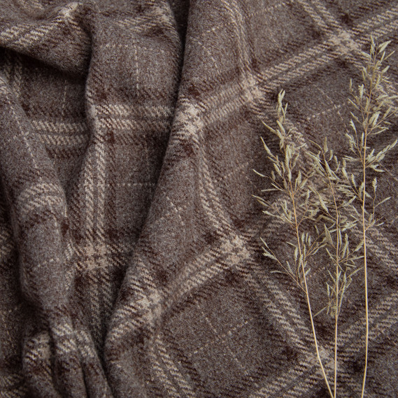 Coat fabric AT-25860 Cage коричнева, фото 3