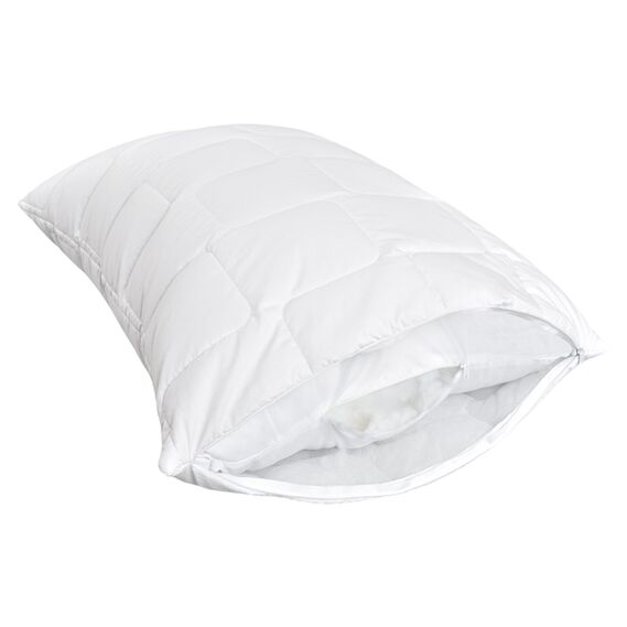 Чохол захисний на подушку з блискавкою IDEIA 70x70 см, стьобаний білий, мікрофібра, фото 1