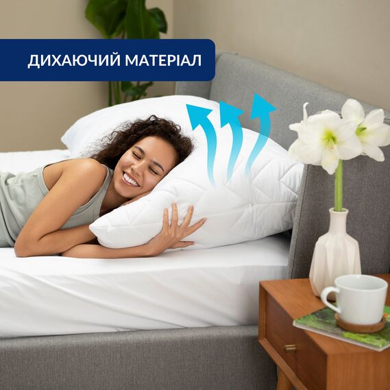 Чохол захисний на подушку з блискавкою IDEIA 70x70 см, стьобаний білий, мікрофібра, фото 5