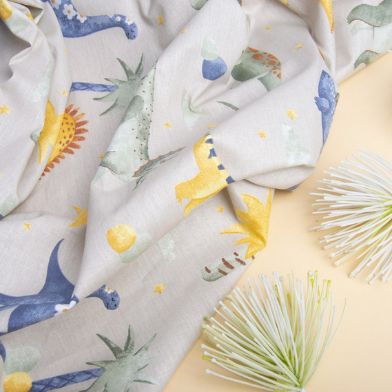 Тканина бязь ранфорс для постільної білизни, бавовна, 130 гр/м2, 240 см Діно беж, фото 3 Тканина бязь ранфорс для постільної білизни, бавовна, 130 гр/м2, 240 см Діно беж, фото 3