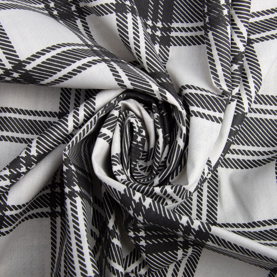 Тканина бязь ранфорс для постільної білизни, бавовна, 130 гр/м2, 240 см клітинка біла, фото 1