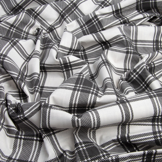 Тканина бязь ранфорс для постільної білизни, бавовна, 130 гр/м2, 240 см клітинка біла, фото 2