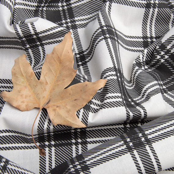 Тканина бязь ранфорс для постільної білизни, бавовна, 130 гр/м2, 240 см клітинка біла, фото 3