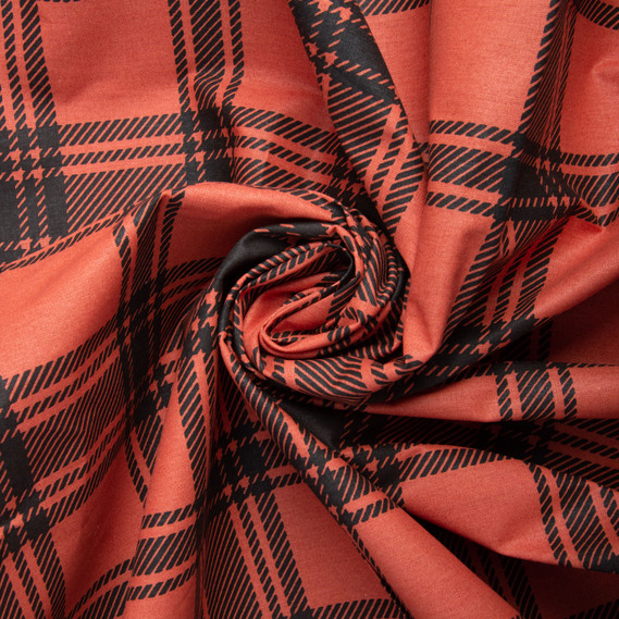 Тканина бязь ранфорс для постільної білизни, бавовна, 130 гр/м2, 240 см клітинка червона, фото 1