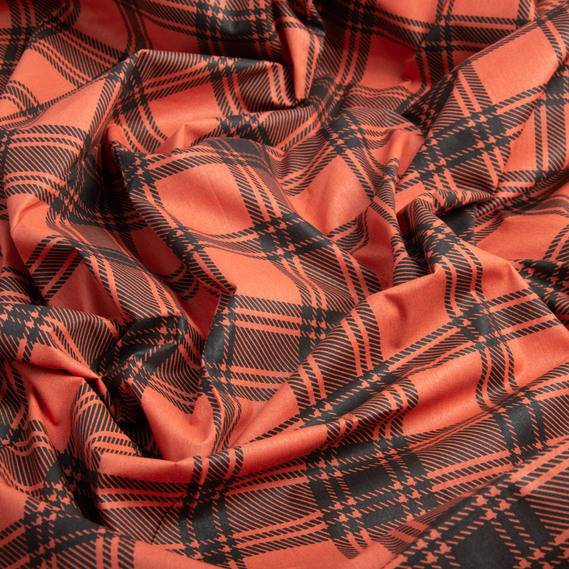 Тканина бязь ранфорс для постільної білизни, бавовна, 130 гр/м2, 240 см клітинка червона, фото 3