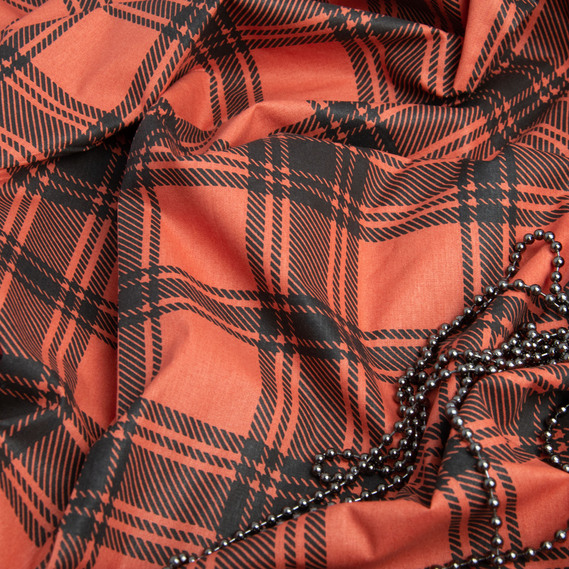 Тканина бязь ранфорс для постільної білизни, бавовна, 130 гр/м2, 240 см клітинка червона, фото 4