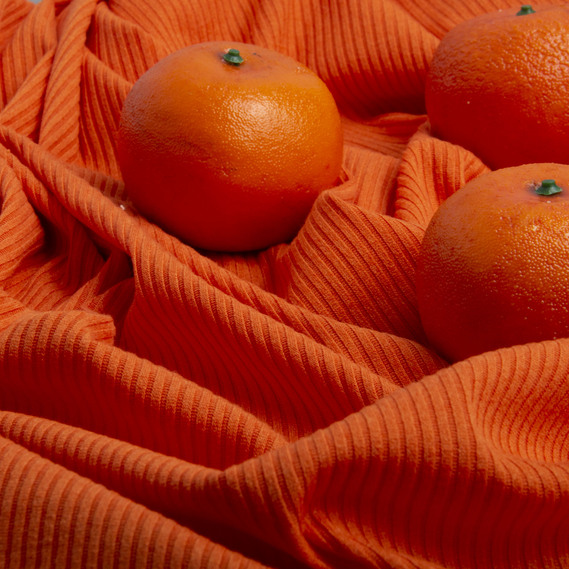 Тканина трикотаж віскоза Смуга 1500 помаранч, фото 3