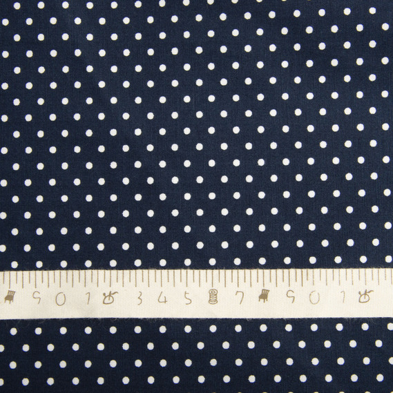 Тканина плательно-сорочкова Горошок т/синій, фото 4