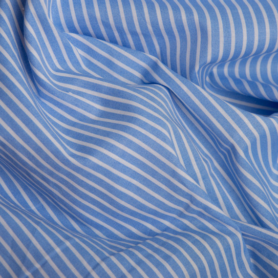 Cotton shirt fabric Stripe блакитна, фото 2
