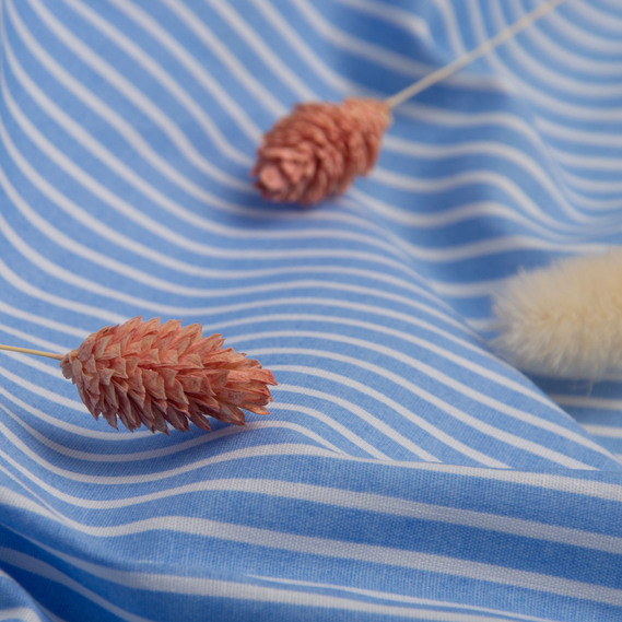 Cotton shirt fabric Stripe блакитна, фото 3