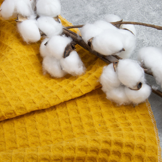 Тканина вафельна Піке бавовна 240 см ширина карі, фото 3