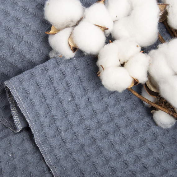 Тканина вафельна Піке бавовна 240 см ширина денім, фото 3 Тканина вафельна Піке бавовна 240 см ширина денім, фото 3