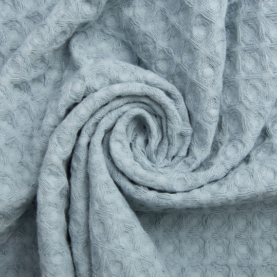 Тканина вафельна Піке бавовна 240 см ширина сіро блакитна, фото 1 Тканина вафельна Піке бавовна 240 см ширина сіро блакитна, фото 1