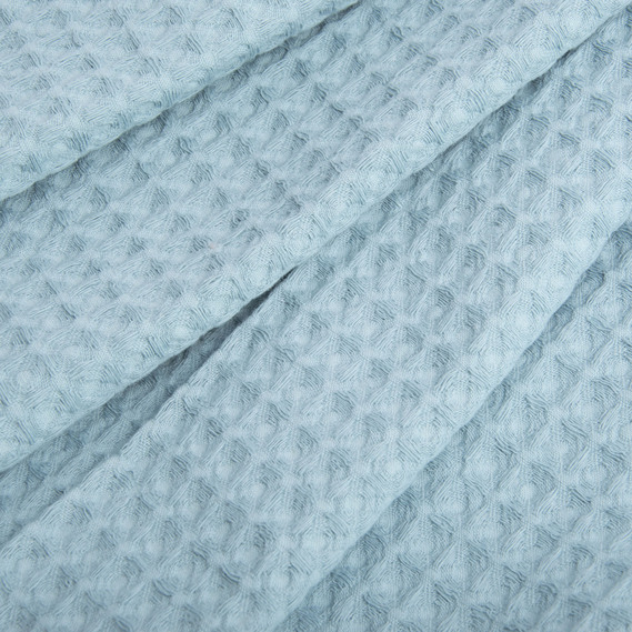 Тканина вафельна Піке бавовна 240 см ширина сіро блакитна, фото 2 Тканина вафельна Піке бавовна 240 см ширина сіро блакитна, фото 2