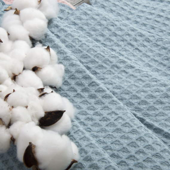 Тканина вафельна Піке бавовна 240 см ширина сіро блакитна, фото 3 Тканина вафельна Піке бавовна 240 см ширина сіро блакитна, фото 3