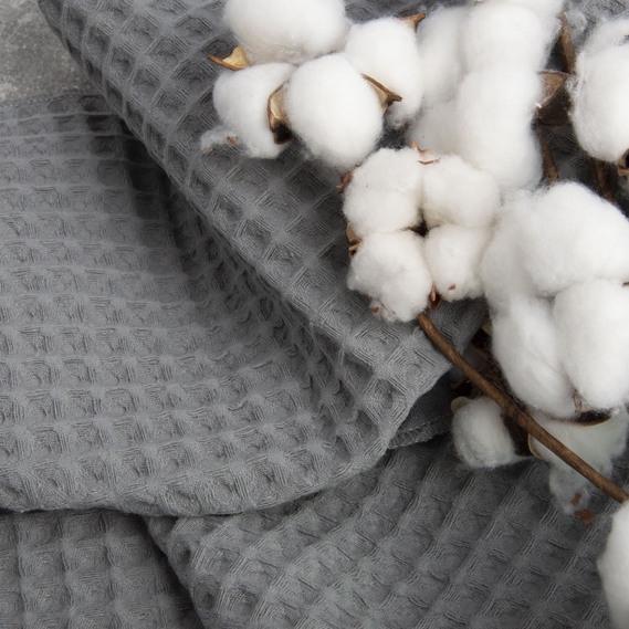 Ткань вафельная Пике хлопок для простыней и полотенец 240 см ширина сіра, фото 3 Ткань вафельная Пике хлопок для простыней и полотенец 240 см ширина сіра, фото 3