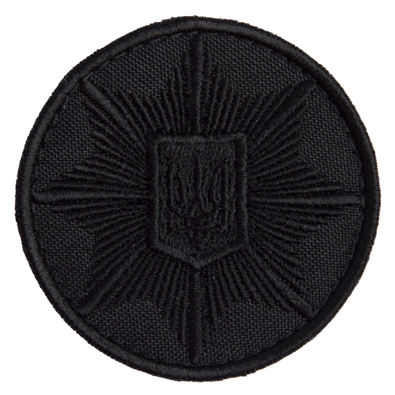 Шеврон на липучці Кокарда Поліція кругла 6 см, вишитий патч нашивка шеврон, липучка чорна на чорному, фото 1 Шеврон на липучці Кокарда Поліція кругла 6 см, вишитий патч нашивка шеврон, липучка чорна на чорному, фото 1