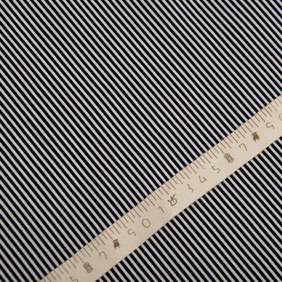 Cotton shirting fabric Narrow stripe чорна, фото 3