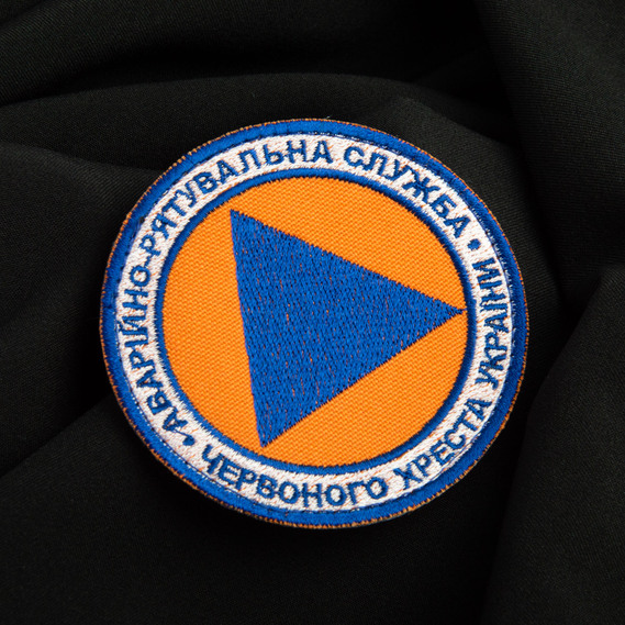 Шеврон на липучці Аварійна рятувальна служба Червоного Хреста 8,5 см, фото 2