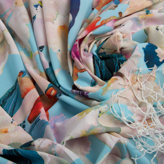 Ткань плательная Super Soft нарцис блакитний, фото 4