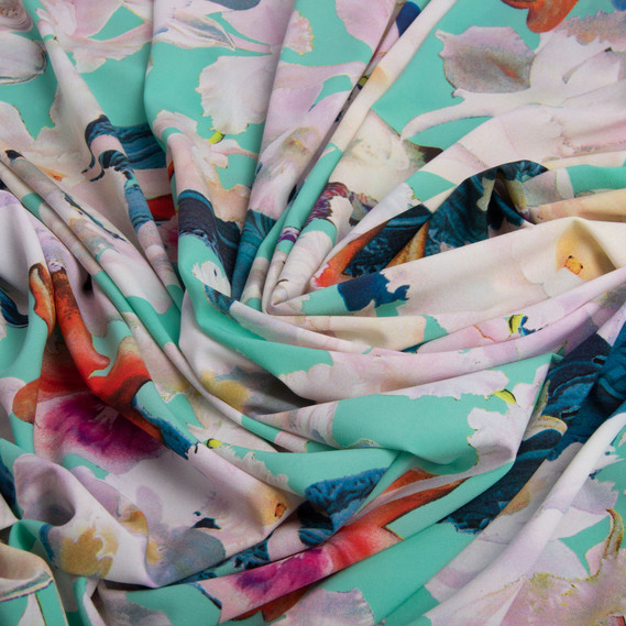 Тканина плательна Super Soft нарцис м`ята, фото 3