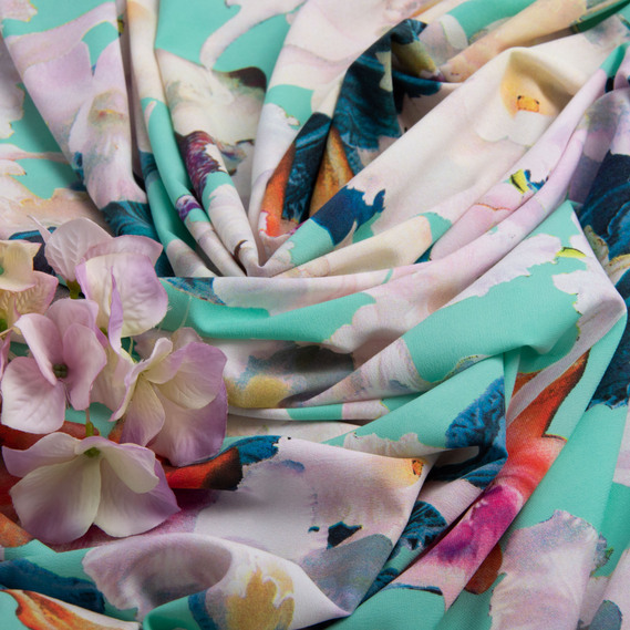 Тканина плательна Super Soft нарцис м`ята, фото 4