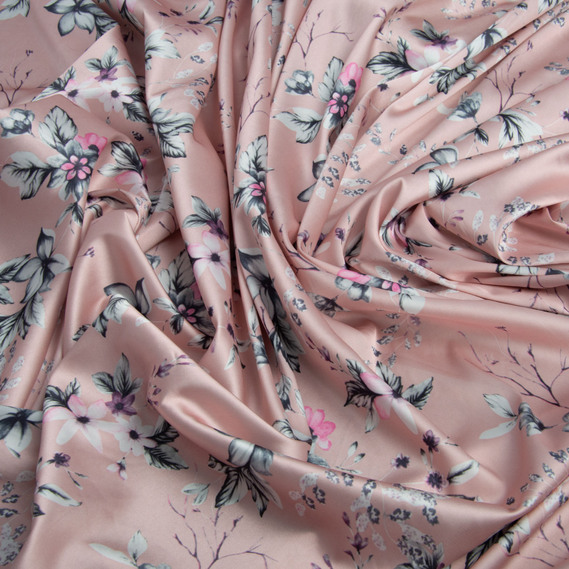 Dress fabric satin silk джуна пудра, фото 2