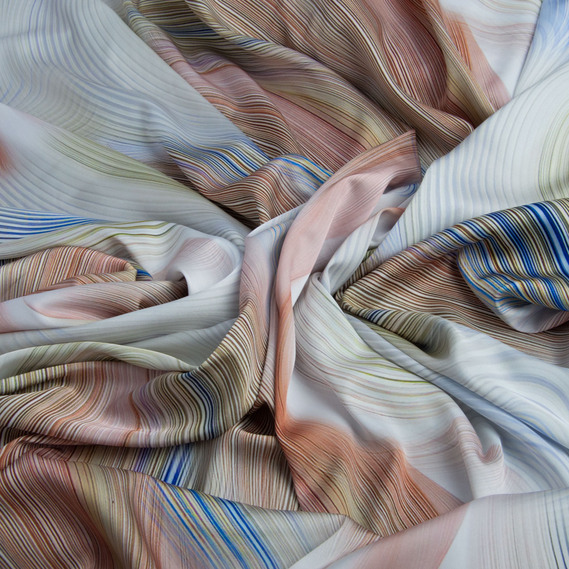 Fabric satin silk satin Armani спектр персик, фото 2