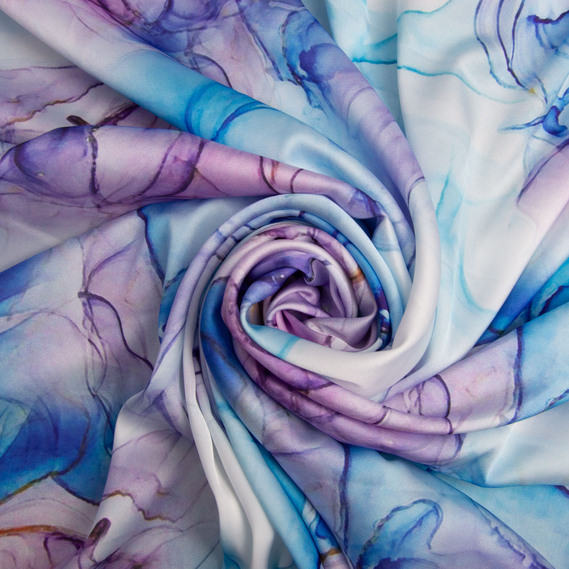 Fabric satin silk satin Armani мариво блакитний, фото 1 Fabric satin silk satin Armani мариво блакитний, фото 1