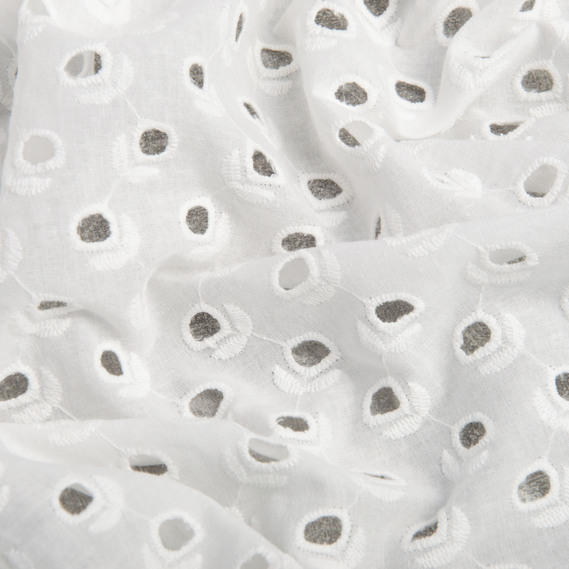 Ткань батист прошва натуральная хлопок 130 см, 120 г/м2, для рубашек, платьев, детской одежды Аделіна молоко, фото 2