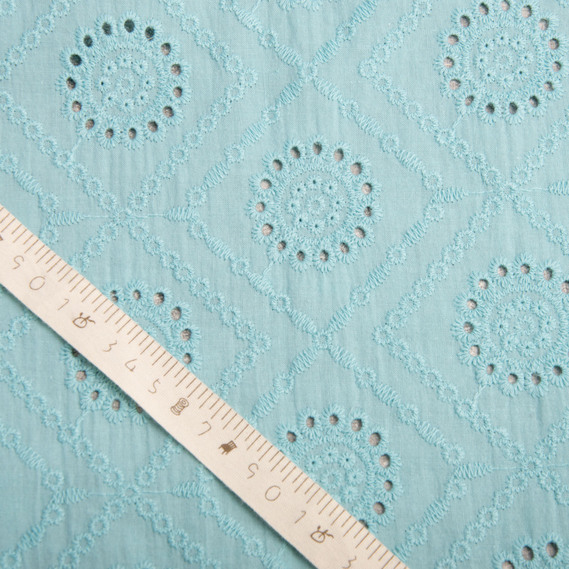 Тканина батист прошва натуральна бавовна 130 см, 120 гр/м2, для сорочок, суконь, дитячого одягу, легка, дихаюча Діана блакитний, фото 4