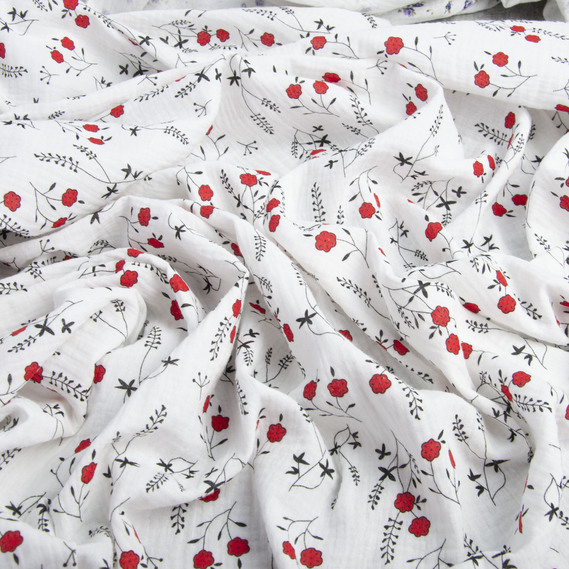 Two-Layer Cotton Muslin Fabric for Summer Clothing and Home Textiles двошарова пастушок, фото 2