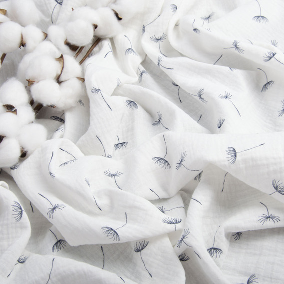 Two-Layer Cotton Muslin Fabric for Summer Clothing and Home Textiles двошарова кульбаба, фото 3