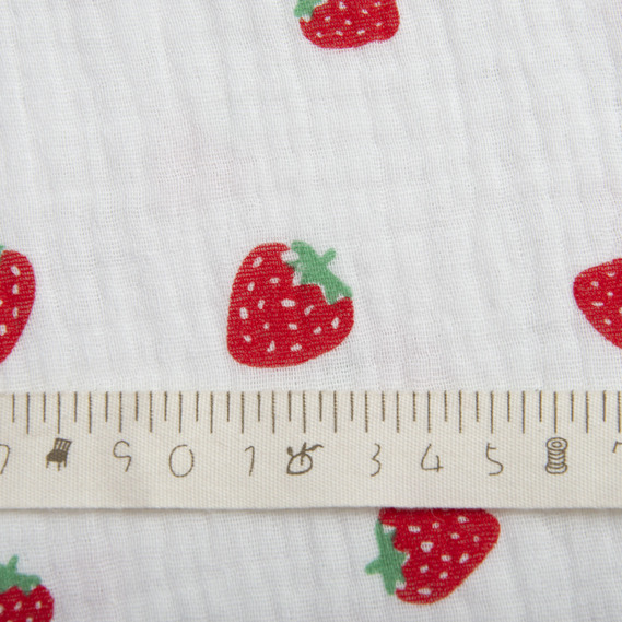 Two-Layer Cotton Muslin Fabric for Summer Clothing and Home Textiles двошарова суниці, фото 4