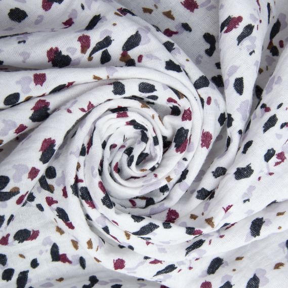 Ткань хлопок плательная Муслин двухслойный 140 см, 120 гр/м2 для платьев, блузок, юбок, халатов, костюмов камінці, фото 1