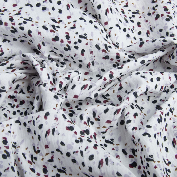 Ткань хлопок плательная Муслин двухслойный 140 см, 120 гр/м2 для платьев, блузок, юбок, халатов, костюмов камінці, фото 2