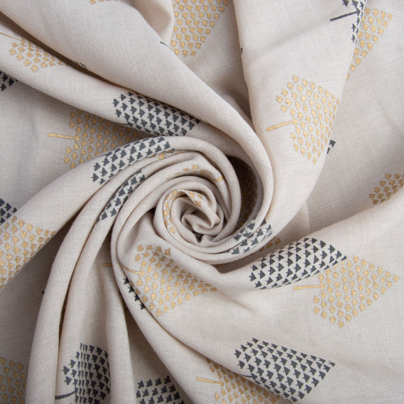 Тканина костюмна імітація льну з напиленням дерева беж, фото 1