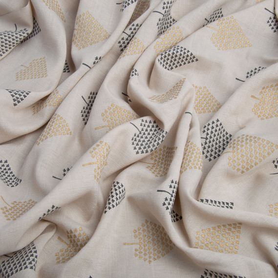 Тканина костюмна імітація льну з напиленням дерева беж, фото 2 Тканина костюмна імітація льну з напиленням дерева беж, фото 2