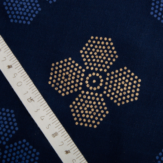 Тканина костюмна імітація льну з напиленням квітка т/синя, фото 4